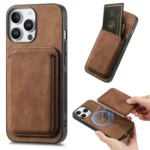 Retro Leather Card Bag Magnetic Phone Case, For iPhone 16 Pro Max, For iPhone 16 Pro, For iPhone 16 Plus