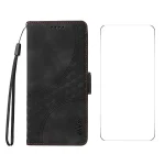 ENKAY Embossed Rhombus Starry Leather Phone Case with Screen Film, For Samsung Galaxy A56, For Samsung Galaxy A36, For Samsung Galaxy S25 Ultra 5G, For Samsung Galaxy A06 4G