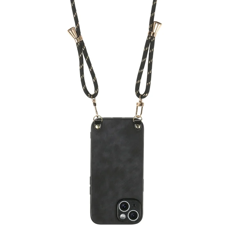 SYA002714130A_2.webp Vintage Leather PC Back Cover Phone Case with Crossbody Strap, For iPhone 6 / 6s - Image 4