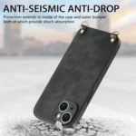 Vintage Leather PC Back Cover Phone Case with Crossbody Strap, For iPhone 6 / 6s - Image 5