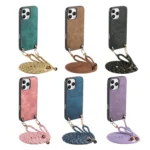 Vintage Leather PC Back Cover Phone Case with Crossbody Strap, For iPhone 6 / 6s - Image 2