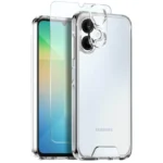 NORTHJO 3 in 1 Clear Phone Case with Screen Protector Lens Film, For Samsung Galaxy A06 4G, For Samsung Galaxy S24 FE 5G, For Samsung Galaxy A55 5G, For Samsung Galaxy A35 5G...
