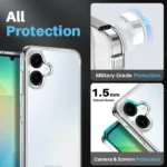 NORTHJO 3 in 1 Clear Phone Case with Screen Protector Lens Film, For Samsung Galaxy A06 4G, For Samsung Galaxy S24 FE 5G, For Samsung Galaxy A55 5G, For Samsung Galaxy A35 5G... - Image 3