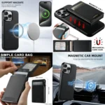 Suteni H19 Litchi Grain 2-in-1 MagSafe Removable Card Box Back Phone Case, For iPhone 16e, For iPhone 16 Pro Max, For iPhone 16 Pro, For iPhone 16 Plus, For iPhone 16, For iPhone 15 Pro Max... - Image 2