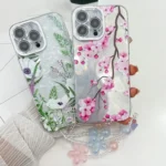 Electroplating Flowers Plants Texture Wristband TPU Phone Case, For iPhone 13 - Image 2