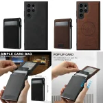 Suteni H19 Litchi Texture 2-in-1 MagSafe Removable Card Case Back Phone Case, For Samsung Galaxy S25 5G, For Samsung Galaxy S25+ 5G, For Samsung Galaxy S25 Ultra 5G, For Samsung Galaxy S24 Ultra 5G... - Image 2