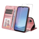 ENKAY Card Wallet Calf Texture Leather Phone Case with Screen Film, For Samsung Galaxy A25 Japan / A25e, For Samsung Galaxy S24 Ultra 5G, For Samsung Galaxy S24+ 5G, For Samsung Galaxy S24 5G
