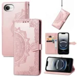 Mandala Flower Embossed Leather Phone Case, iPhone 16e