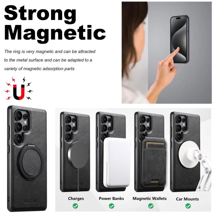 SYA002805004A_3.webp Suteni G3 Oil Wax 360 Rotation Holder MagSafe Back Phone Case, For Samsung Galaxy S23 Ultra 5G, For Samsung Galaxy S23+ 5G, For Samsung Galaxy S23 5G, For Samsung Galaxy S22 Ultra 5G... - Image 6