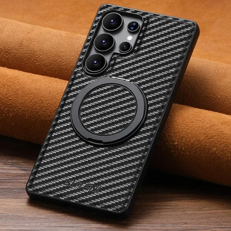 SYA002805106A_1.webp Suteni G3 Carbon Fiber Leather 360 Rotation Holder MagSafe Phone Case, For Samsung Galaxy S25 5G, For Samsung Galaxy S25+ 5G, For Samsung Galaxy S25 Ultra 5G, For Samsung Galaxy S24 Ultra 5G... - Image 4