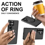 Suteni G3 Carbon Fiber Leather 360 Rotation Holder MagSafe Phone Case, For Samsung Galaxy S25 5G, For Samsung Galaxy S25+ 5G, For Samsung Galaxy S25 Ultra 5G, For Samsung Galaxy S24 Ultra 5G... - Image 6