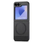 Twill Fabric Leather Skin Magnetic Back Phone Case, For Samsung Galaxy Z Flip3 5G - Image 3