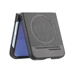 Twill Fabric Leather Skin Magnetic Back Phone Case, For Samsung Galaxy Z Flip3 5G - Image 4