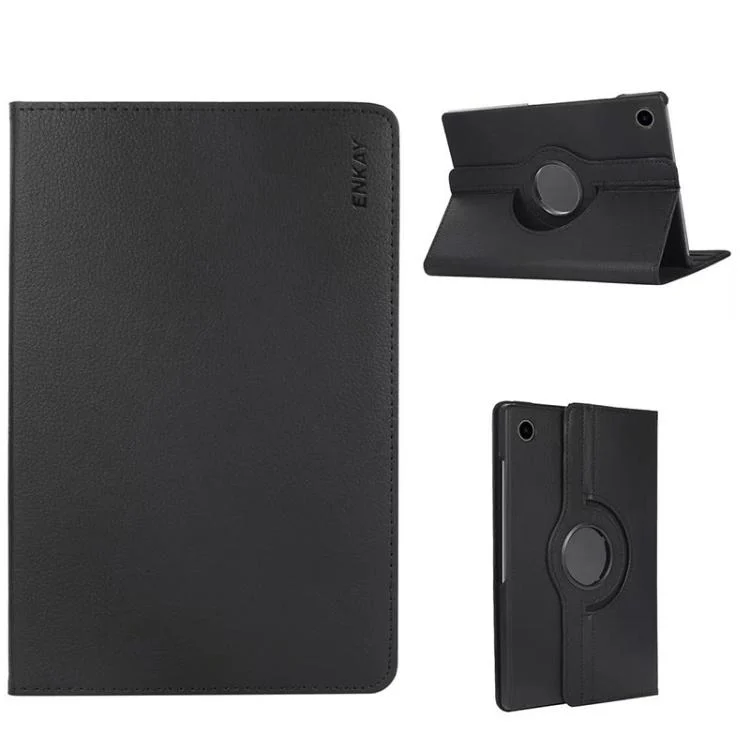 ENKAY 360 Degree Rotation Litchi Leather Smart Tablet Case, For Samsung Galaxy Tab A9+ 11.0, For Samsung Galaxy Tab A9 8.7