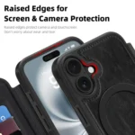 Linton MagSafe Leather Phone Case, For iPhone 16e, For iPhone 16 Pro Max, For iPhone 16 Pro - Image 5