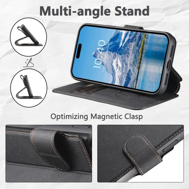 SYA002902410A_2.webp Suteni Q05 2-in-1 Multi-function MagSafe Wallet Litchi Leather Phone Case, For iPhone 14 Pro, For iPhone 14 Pro Max, For iPhone 13 Pro Max, For iPhone 13 Pro, For iPhone 13 - Image 5