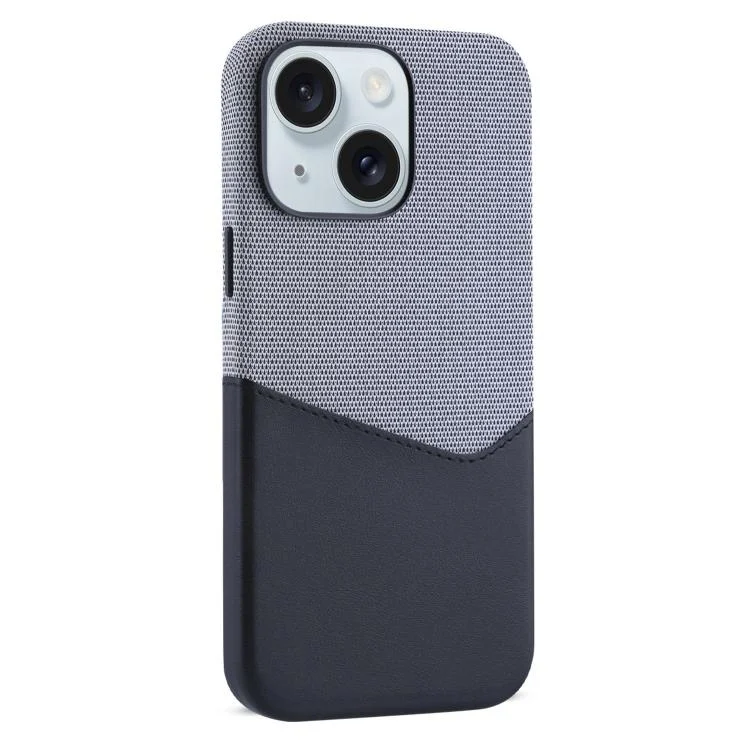 Kalebol Cloth Textue Stitching Card Slot Magnetic Phone Case, For iPhone 15 Plus, For iPhone 15, For iPhone 14