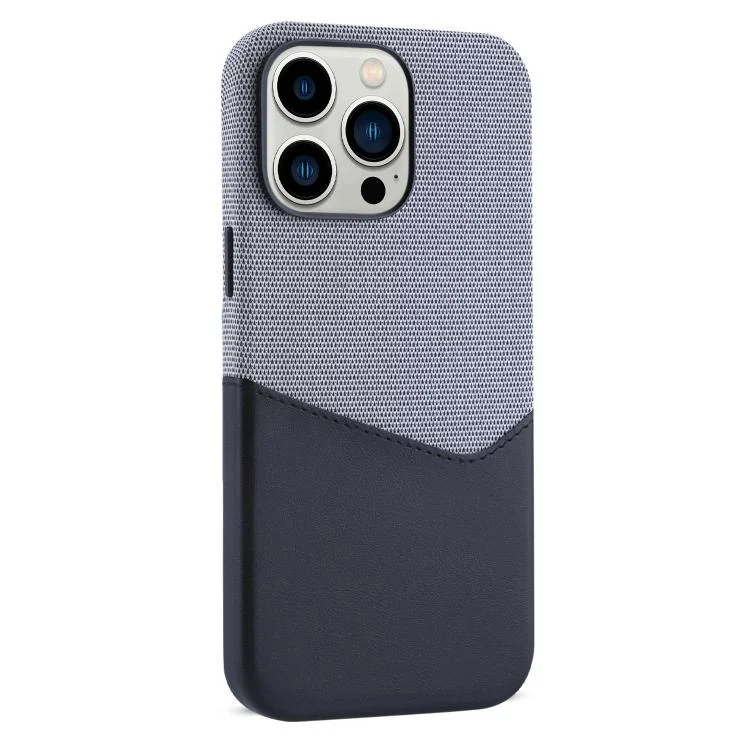 Kalebol Cloth Textue Stitching Card Slot Magnetic Phone Case, For iPhone 13 Pro, For iPhone 13, For iPhone 12