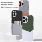 Kalebol Cloth Textue Stitching Card Slot Magnetic Phone Case, For iPhone 13 Pro, For iPhone 13, For iPhone 12 - Image 3