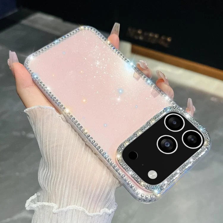 Rhinestone Glitter TPU 4-corners Anti-fall Phone Case, For iPhone 17 Pro Max, For iPhone 17 Pro, For iPhone 17