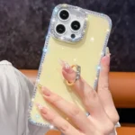Rhinestone Glitter TPU Ring Holder Anti-fall Phone Case, For iPhone 15 Pro Max, For iPhone 15 Pro, For iPhone 15 - Image 5