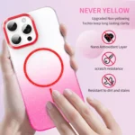 Gold Diamond Glitter Gradient MagSafe Shockproof Phone Case, For iPhone 17 Pro Max, For iPhone 17 Pro, For iPhone 17, For iPhone 17 Air - Image 6