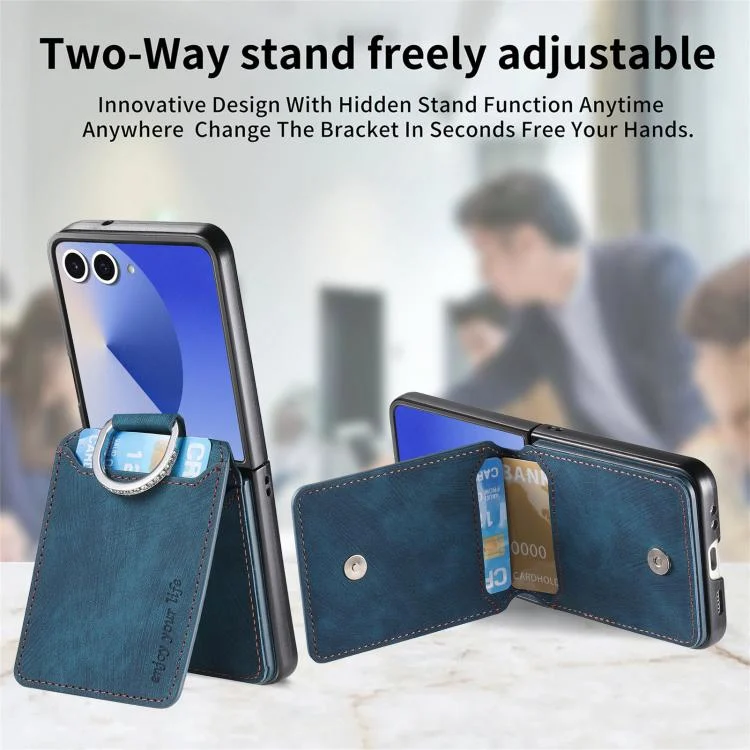 SYA002947703A_5.webp Retro Leather Ring Vertical Flip Wallet Phone Case, For Samsung Galaxy Z Flip7 5G, For Samsung Galaxy Z Flip6 / Flip7 FE, For Samsung Galaxy Z Flip5 5G - Image 7
