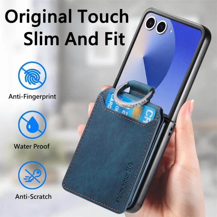 SYA002947703A_6.webp Retro Leather Ring Vertical Flip Wallet Phone Case, For Samsung Galaxy Z Flip7 5G, For Samsung Galaxy Z Flip6 / Flip7 FE, For Samsung Galaxy Z Flip5 5G - Image 8