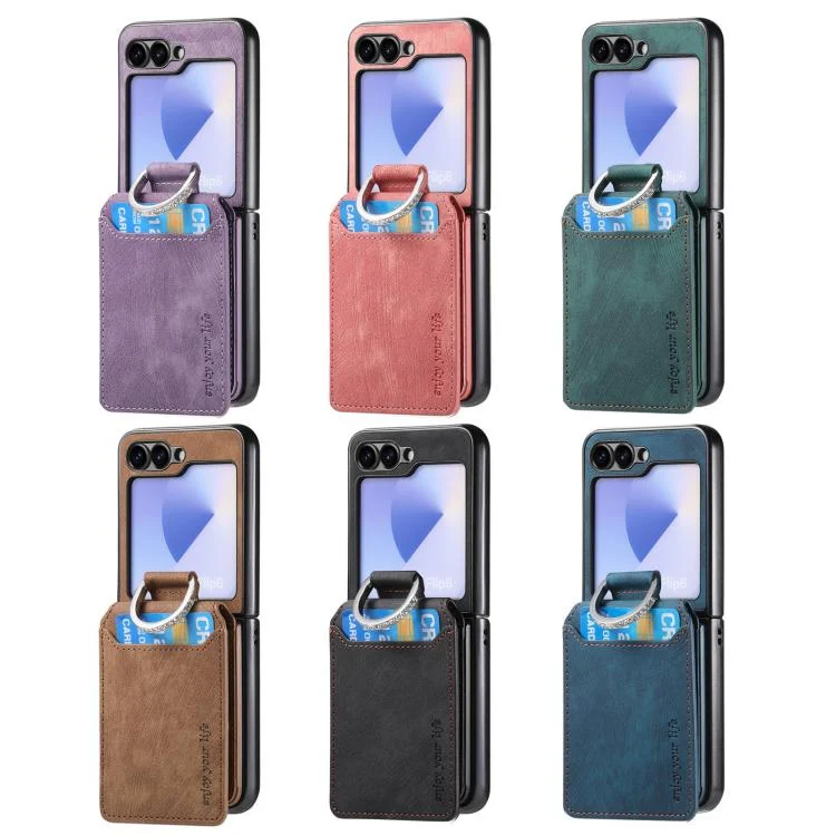 SYA0029477_B1.webp Retro Leather Ring Vertical Flip Wallet Phone Case, For Samsung Galaxy Z Flip7 5G, For Samsung Galaxy Z Flip6 / Flip7 FE, For Samsung Galaxy Z Flip5 5G - Image 2