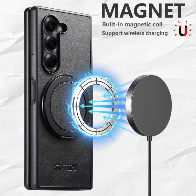 SYA002960104A_1.webp Suteni G3 Oil Wax 360 Rotation Holder MagSafe Back Phone Case, For Samsung Galaxy Z Fold7 5G, For Samsung Galaxy Z Flip7 5G, For Samsung Galaxy Z Flip6 / Flip7 FE, For Samsung Galaxy Z Fold6... - Image 2