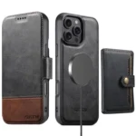 Suteni Q06S1 3-in-1 Splicing Detachable Wallet MagSafe Leather Phone Case, For iPhone 16 Pro Max, For iPhone 16 Pro, For iPhone 16 Plus, For iPhone 16, For iPhone 15 Pro Max, For iPhone 15 Pro