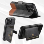 Suteni Q06S1 3-in-1 Splicing Detachable Wallet MagSafe Leather Phone Case, For iPhone 16 Pro Max, For iPhone 16 Pro, For iPhone 16 Plus, For iPhone 16, For iPhone 15 Pro Max, For iPhone 15 Pro - Image 4