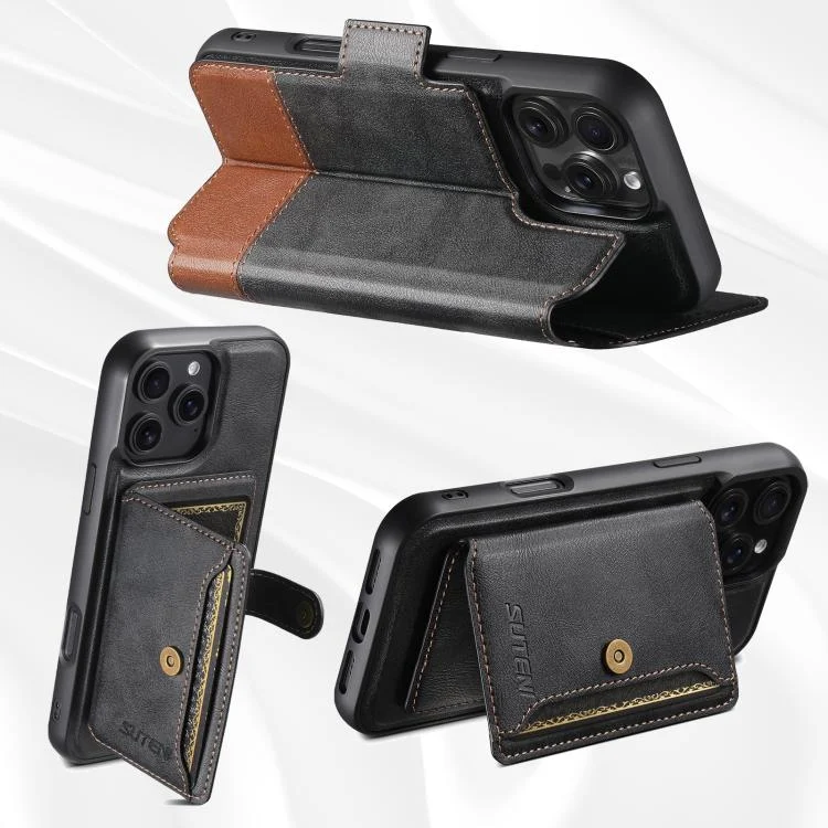 SYA002985007A_2.webp Suteni Q06S1 3-in-1 Splicing Detachable Wallet MagSafe Leather Phone Case, For iPhone 15 Plus, For iPhone 15, For iPhone 14 Plus, For iPhone 14, For iPhone 14 Pro, For iPhone 14 Pro Max - Image 4