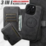 Suteni Q05S3 3-in-1 Detachable Vertical Flip Wallet MagSafe Leather Phone Case, For iPhone 15 Plus, For iPhone 15, For iPhone 14 Plus, For iPhone 14, For iPhone 14 Pro, For iPhone 14 Pro Max - Image 5