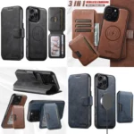 Suteni Q05S3 3-in-1 Detachable Vertical Flip Wallet MagSafe Leather Phone Case, For iPhone 15 Plus, For iPhone 15, For iPhone 14 Plus, For iPhone 14, For iPhone 14 Pro, For iPhone 14 Pro Max - Image 2