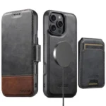 Suteni Q06S2 3-in-1 Detachable Vertical Flip Wallet MagSafe Splicing Leather Phone Case, For iPhone 16 Pro Max, For iPhone 16 Pro, For iPhone 16 Plus, For iPhone 16, For iPhone 15 Pro Max...