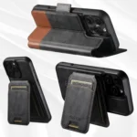 Suteni Q06S2 3-in-1 Detachable Vertical Flip Wallet MagSafe Splicing Leather Phone Case, For iPhone 15 Plus, For iPhone 15, For iPhone 14 Plus, For iPhone 14, For iPhone 14 Pro, For iPhone 14 Pro Max - Image 4