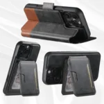Suteni Q06S3 3-in-1 Splicing Detachable Vertical Flip Wallet MagSafe Leather Phone Case, For iPhone 15 Plus, For iPhone 15, For iPhone 14 Plus, For iPhone 14, For iPhone 14 Pro, For iPhone 14 Pro Max - Image 4