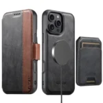 Suteni Q07S2 3-in-1 Detachable Vertical Flip Wallet MagSafe Splicing Leather Phone Case, For iPhone 16 Pro Max, For iPhone 16 Pro, For iPhone 16 Plus, For iPhone 16, For iPhone 15 Pro Max...