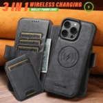 Suteni Q07S2 3-in-1 Detachable Vertical Flip Wallet MagSafe Splicing Leather Phone Case, For iPhone 13 Pro Max, For iPhone 13 Pro, For iPhone 13, For iPhone 12, For iPhone 12 Pro Max... - Image 5