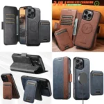 Suteni Q07S2 3-in-1 Detachable Vertical Flip Wallet MagSafe Splicing Leather Phone Case, For iPhone 16 Pro Max, For iPhone 16 Pro, For iPhone 16 Plus, For iPhone 16, For iPhone 15 Pro Max... - Image 2