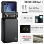 CaseMe C22 Card Slots Holder RFID Anti-theft Phone Case, For Samsung Galaxy Z Flip7 FE, For Samsung Galaxy Z Flip7 - Image 2