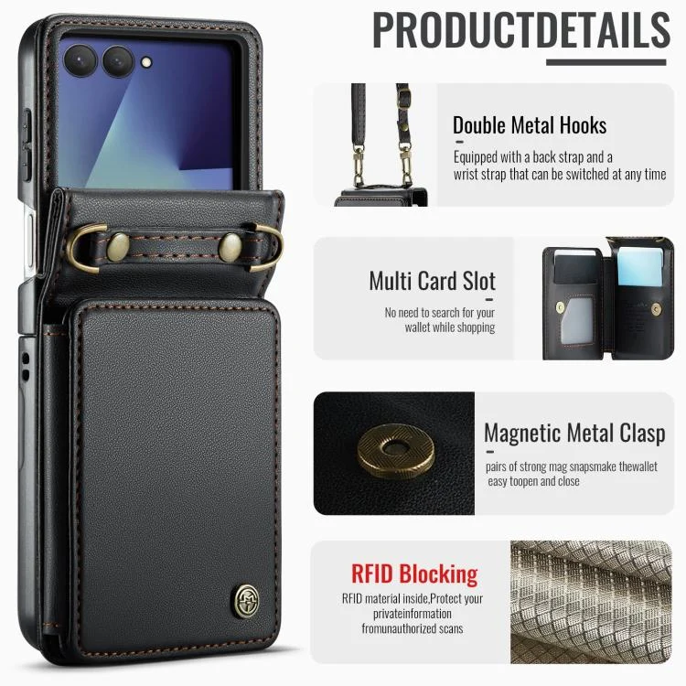 SYA002991001A_1.webp CaseMe C22 Card Slots Holder RFID Anti-theft Phone Case, For Samsung Galaxy Z Flip7 FE, For Samsung Galaxy Z Flip7 - Image 2