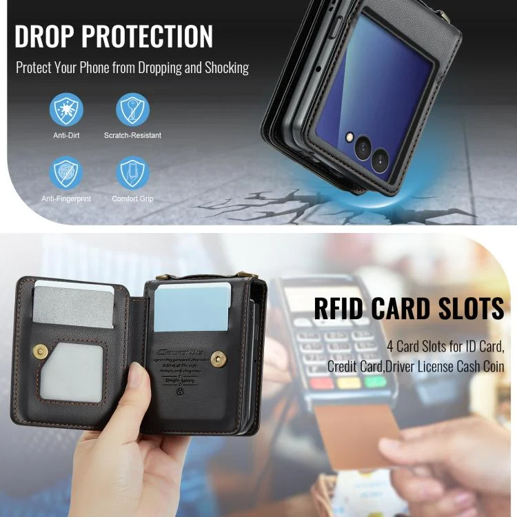 SYA002991001A_4.webp CaseMe C22 Card Slots Holder RFID Anti-theft Phone Case, For Samsung Galaxy Z Flip7 FE, For Samsung Galaxy Z Flip7 - Image 5