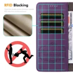 ENKAY RFID Blocking Wallet Kickstand Litchi Texture Leather Phone Case, For iPhone 16e, For iPhone 16 Pro Max, For iPhone 16 Pro, For iPhone 16 Plus - Image 4