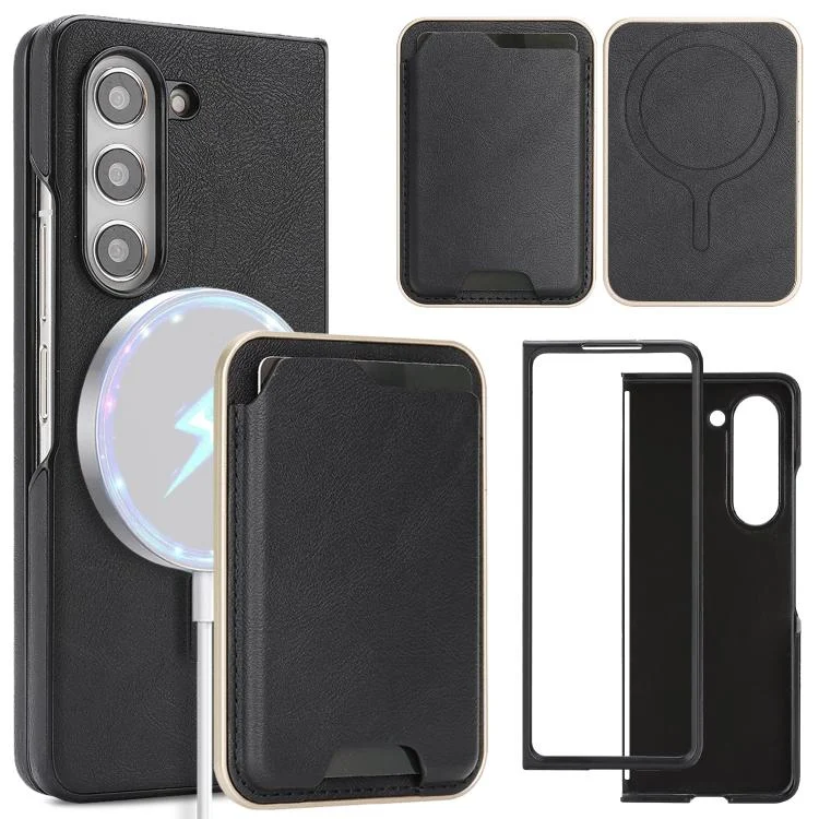 Kalebol Slim MagSafe Ring Magnetic Card Bag Side Sticker Leather Phone Case, For Samsung Galaxy Z Fold7 5G, For Samsung Galaxy S25 Ultra 5G, For Samsung Galaxy Z Flip6, For Samsung Galaxy Z Fold6