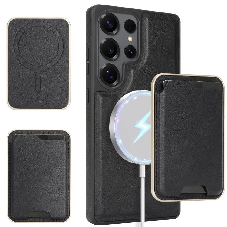 Kalebol Slim MagSafe Ring Magnetic Card Bag Side Sticker Leather Phone Case, For Samsung Galaxy S24 Ultra 5G, For Samsung Galaxy Z Fold5