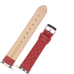 Rhombus Top Layer Cowhide Leather Watch Band For Apple Watch Ultra 49mm&Watch Ultra 2 49mm / Series 10 46mm / 9&8&7 45mm / SE 3&SE 2&6&SE&5&4 44mm / 3&2&1 42mm - Image 2