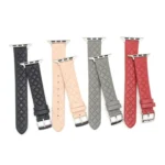 Rhombus Top Layer Cowhide Leather Watch Band For Apple Watch Ultra 49mm&Watch Ultra 2 49mm / Series 10 46mm / 9&8&7 45mm / SE 3&SE 2&6&SE&5&4 44mm / 3&2&1 42mm - Image 3