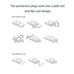 U8S USB / Type-C Magnetic Wireless Charger Fast Charger for Samsung Watch 3 / 4, 4 Classic, Active 1 / 2 - Image 4